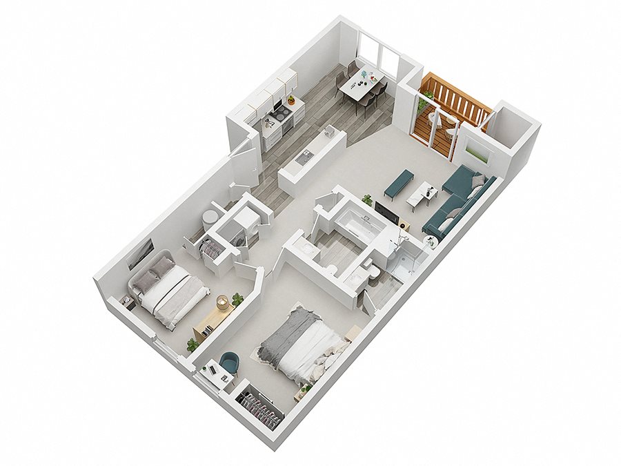 Two bedroom floor plan